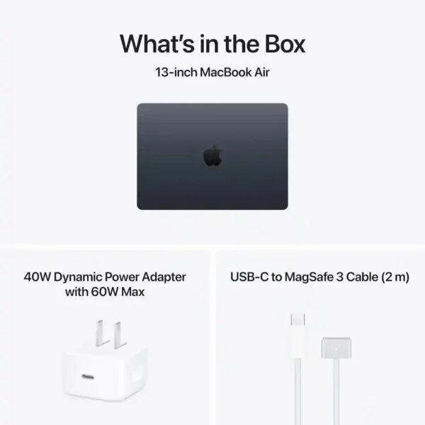 Apple Macbook Air 13" MDHE4 Apple M5 Chip, 10 core CPU & 8 core GPU, 16GB Memory, 512GB SSD, 13" Liquid Retina Display, mac OS, Midnight